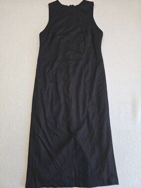 Tahari Black Sleeveless Sheath Midi Dress Small LBD